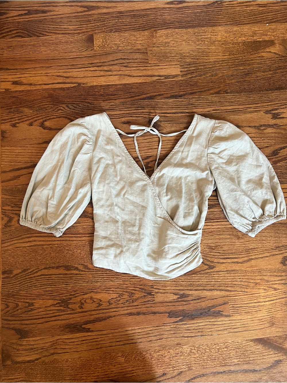 Abercrombie & Fitch Puff-Sleeve Wrap Top